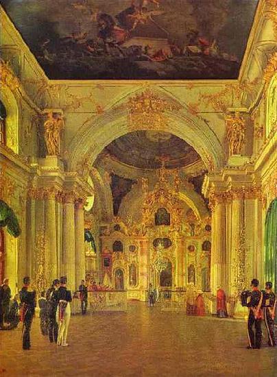 Alexey Tyranov Alexey Tyranov. View of the Big Church of the Winter Palace France oil painting art
